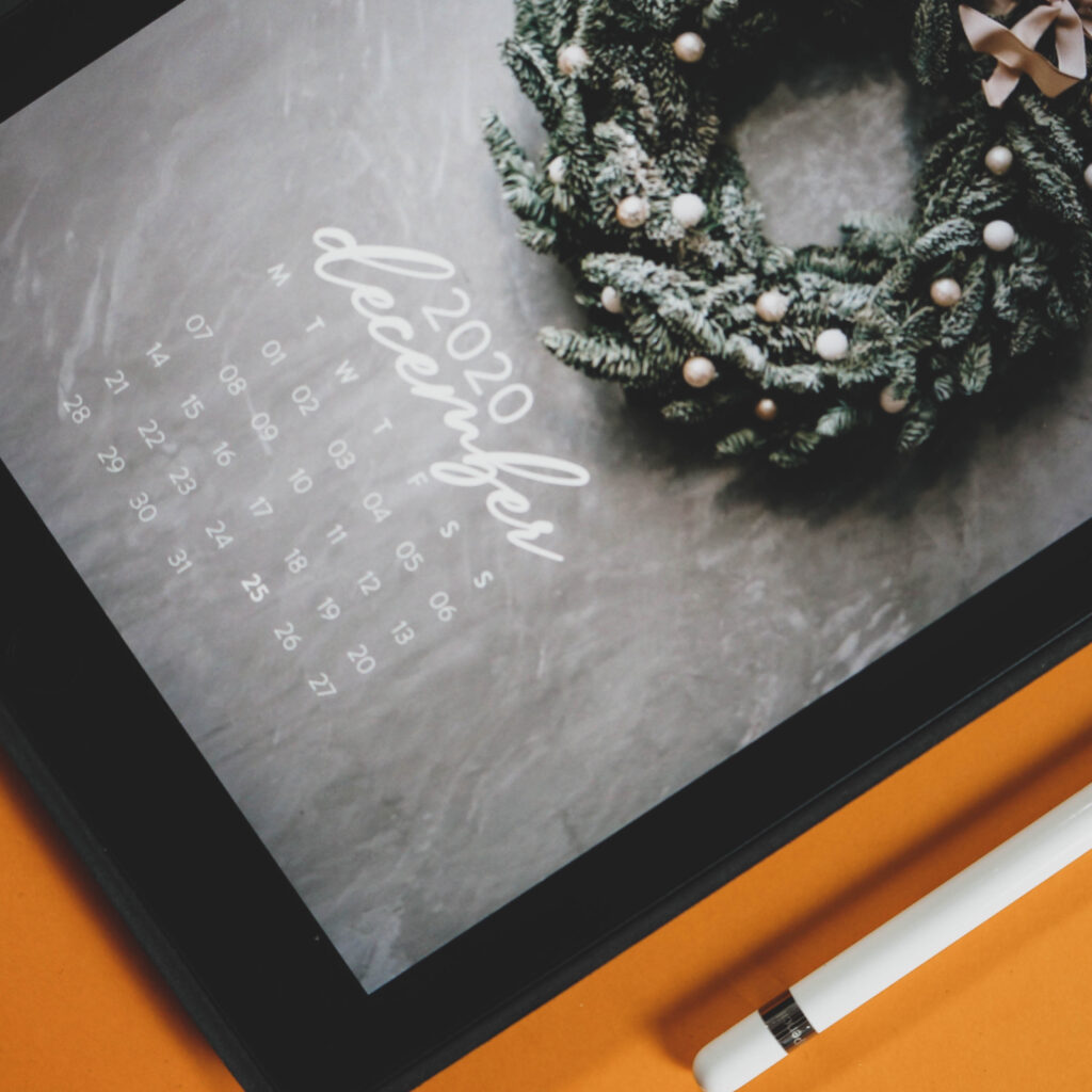 December 2020 calendar wallpapers for MacBook, iPad and iPhones