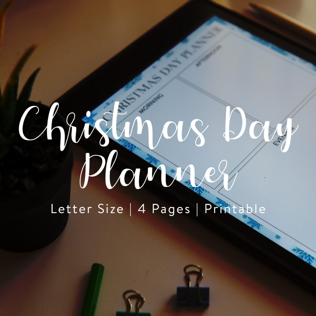 Christmas day planner, holiday planner 