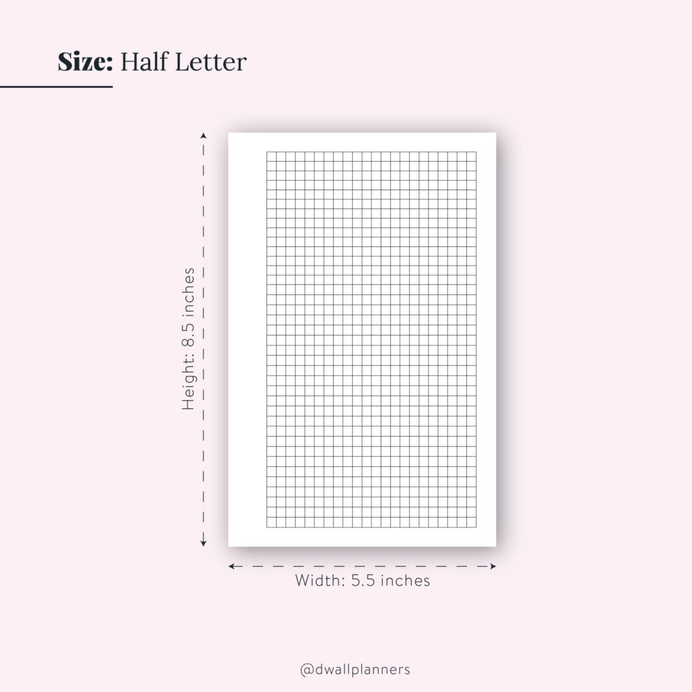 grid paper printable insert half letter size designwall studio