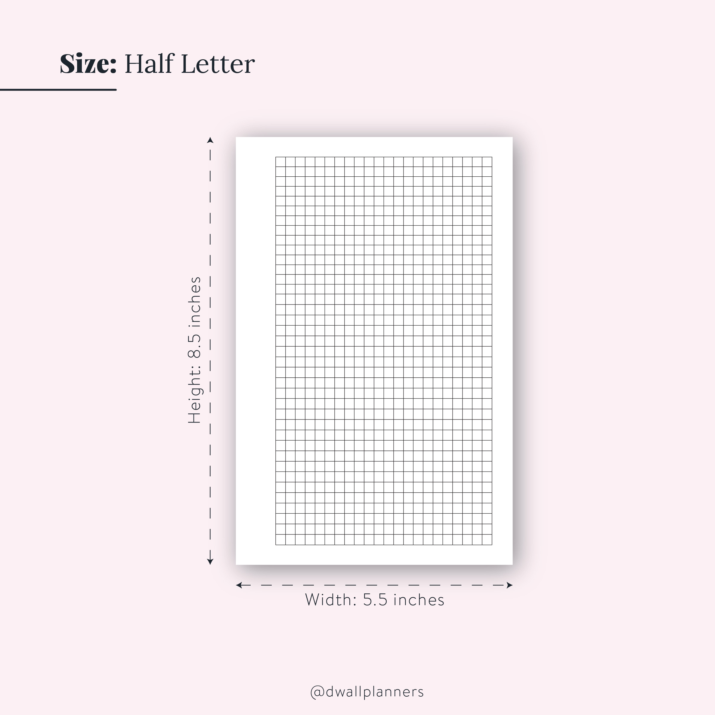grid paper printable insert half letter size designwall studio