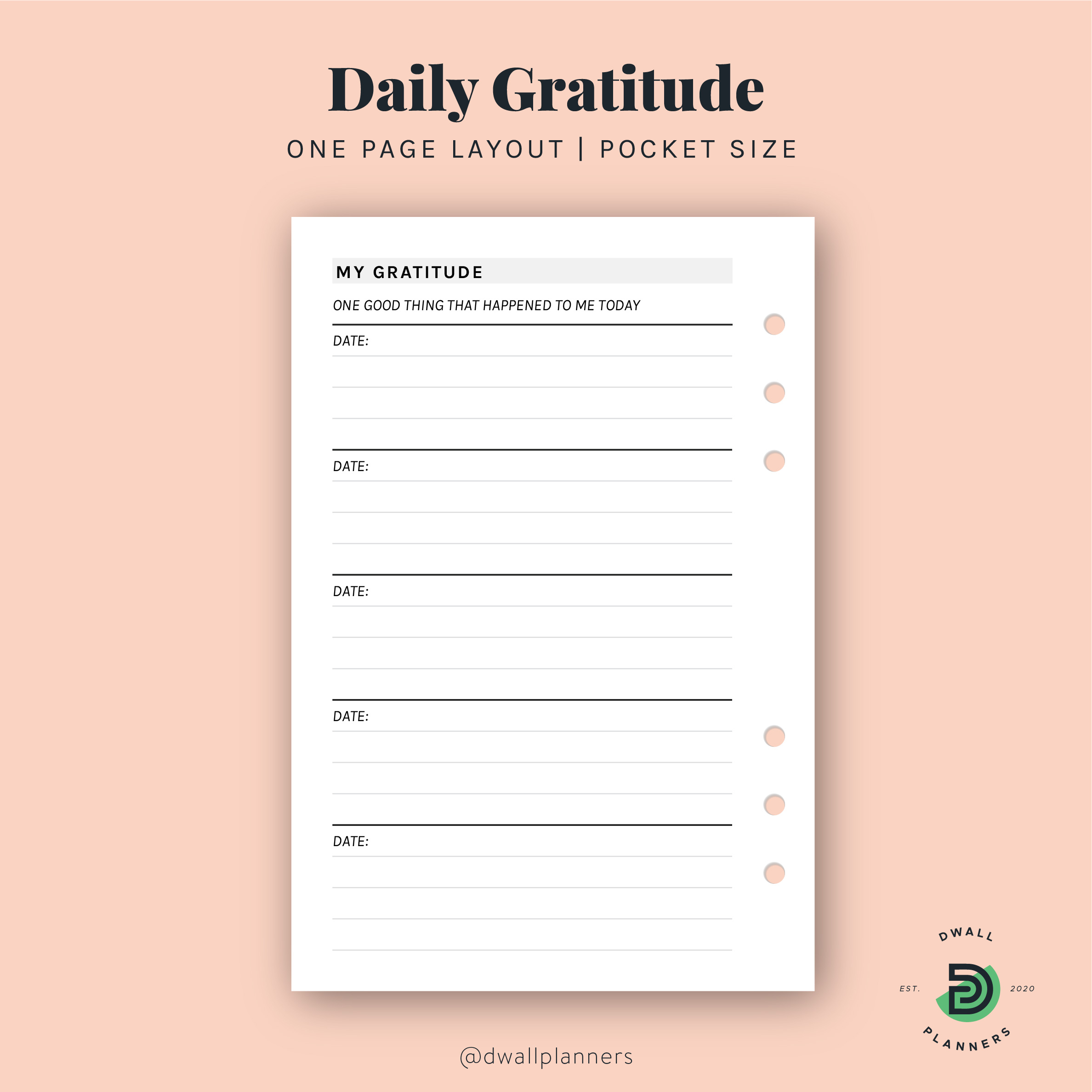 Daily Gratitude Printable Planner