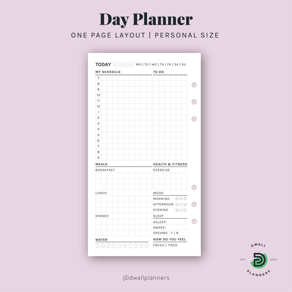 Printable Daily Planner A6 Size Printable Planner Inserts A6