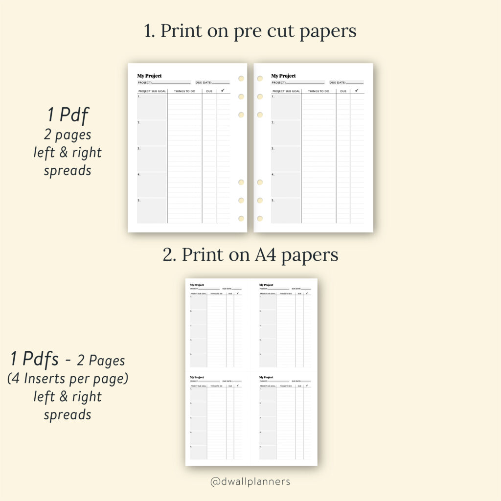 Planner Setup Inserts, Add to Planne, A6 Printables Planner Inserts,  Digital Download, Pdf Inserts, 073 