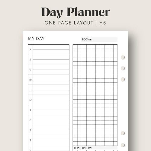 day planner printable insert in a5