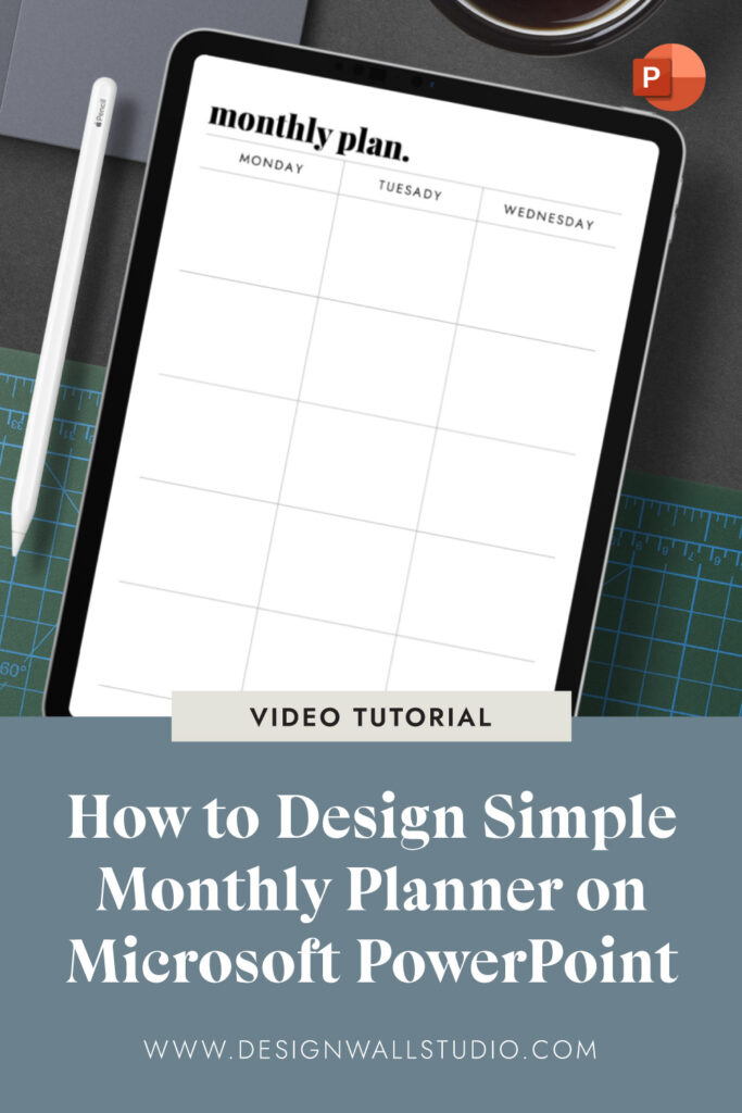 simple monthly planner design on PowerPoint video tutorial