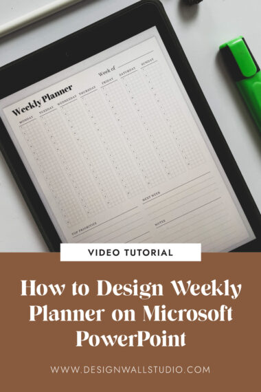 weekly planner design on PowerPoint