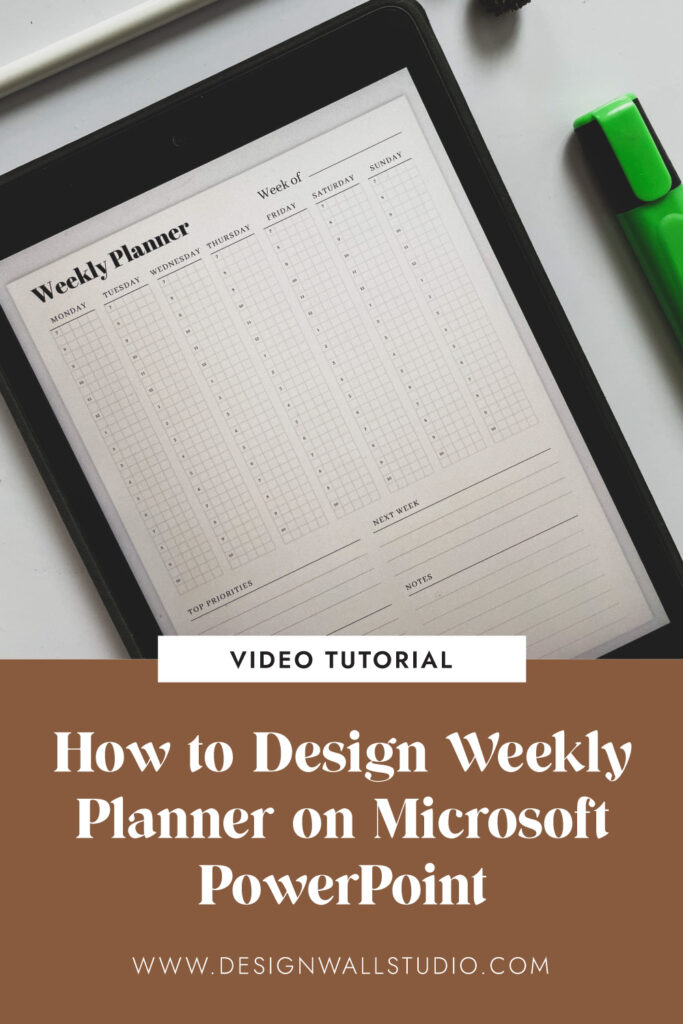 WEEKLY PLANNER ON POWERPOINT