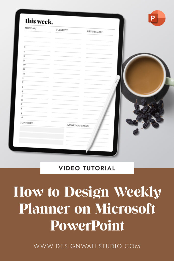 weekly planner on powerpoint 