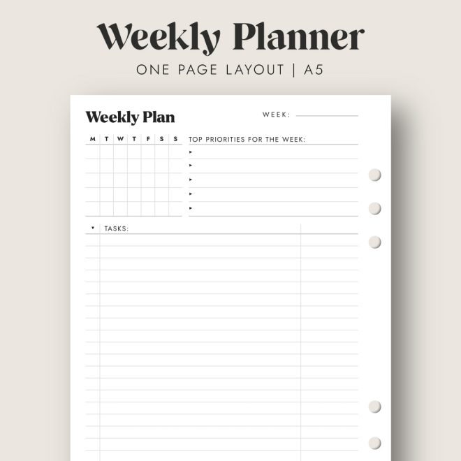 weekly planner with monthly calendar