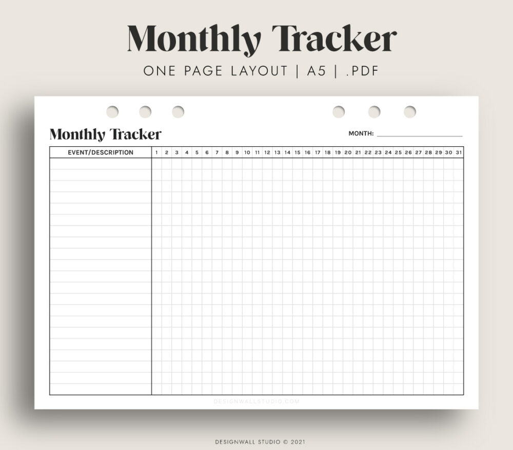 monthly habit tracker