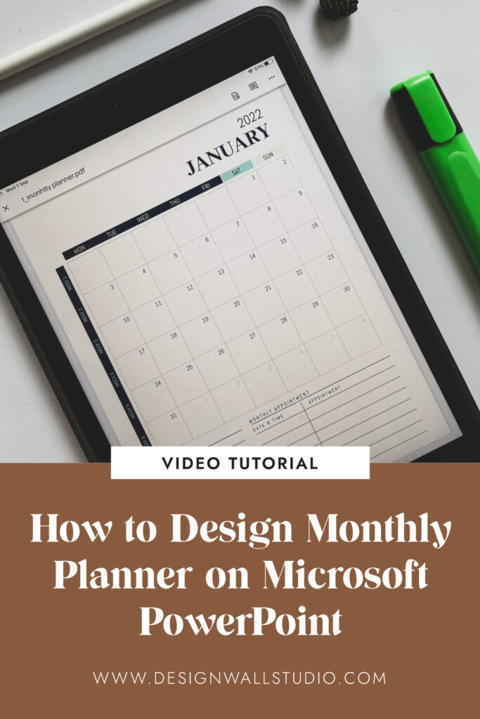 MONTHLY PLANNER ON POWERPOINT