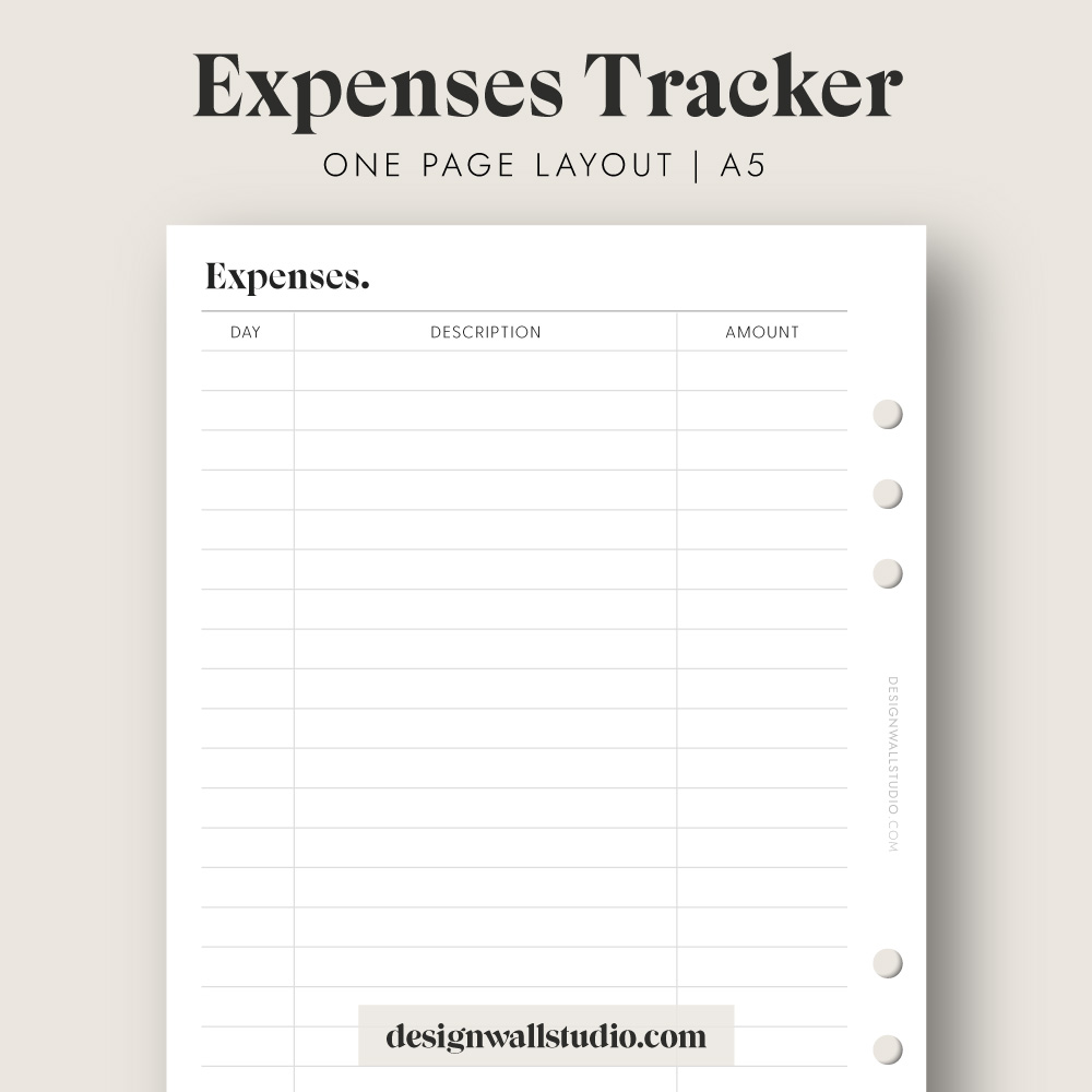 A5 Wide Online Order Tracker Minimal Purchase Tracker Purchase Log Delivery Tracker Shopping Tracker A5 Wide Printable Expense Tracker