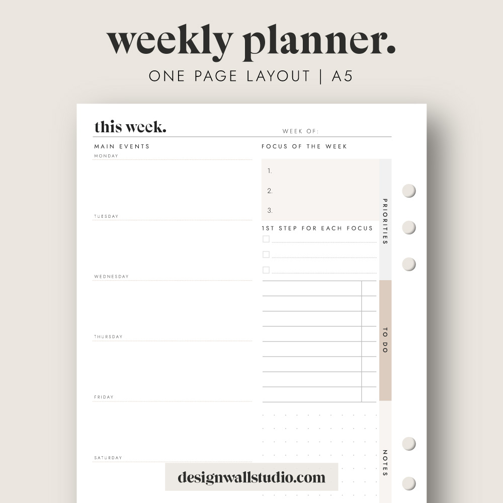 Shopping List Inserts for A5 Planners (Half Page) 