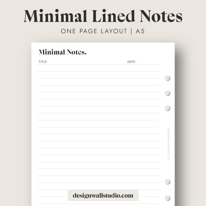 Minimal Lined Notes