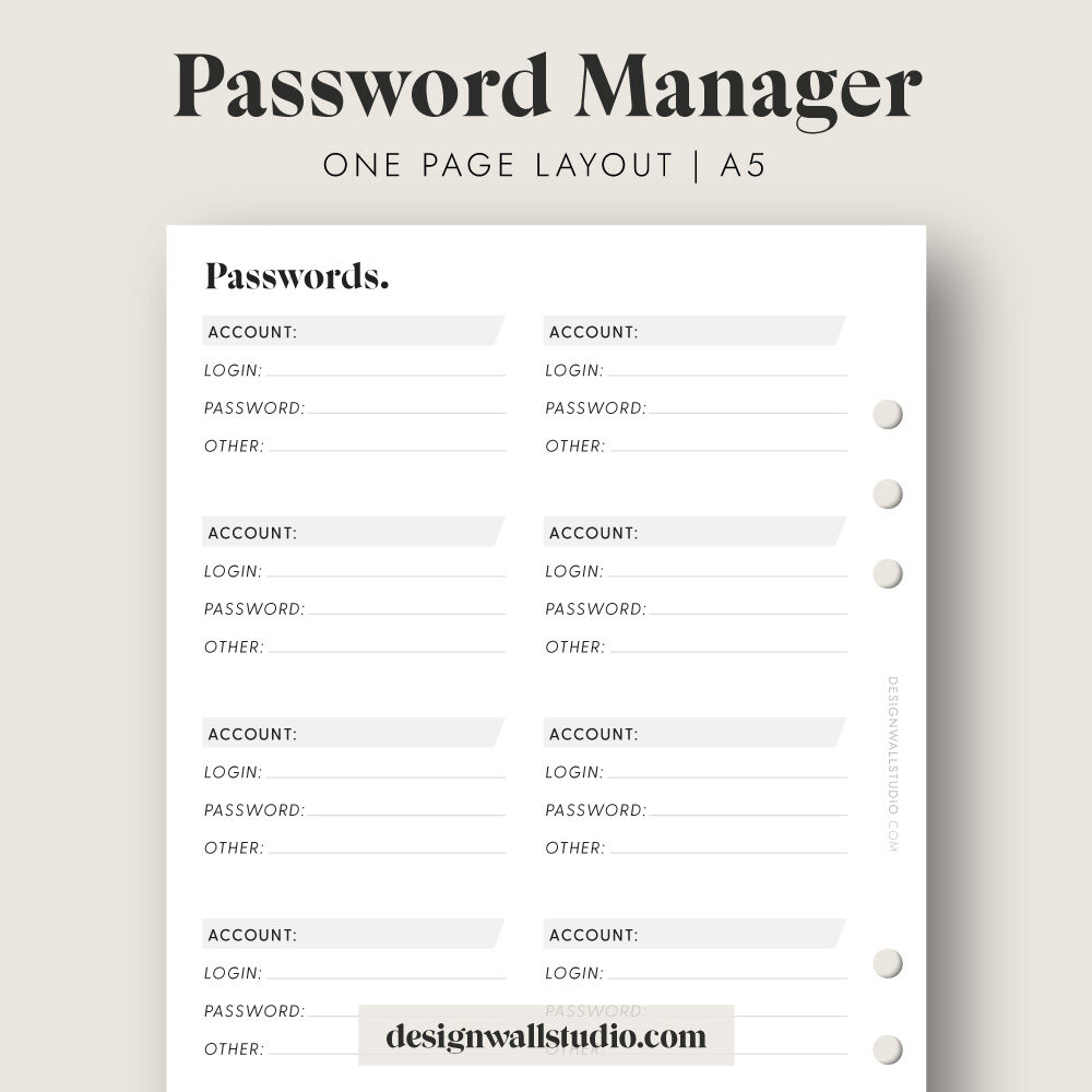 password planner