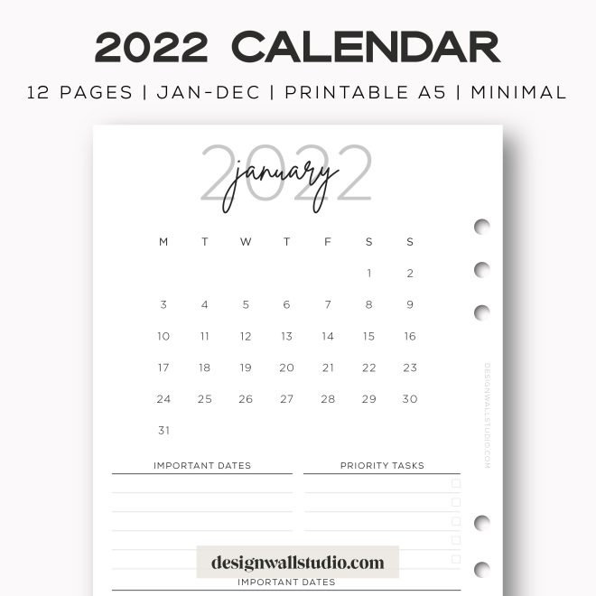 2022 calendar planner