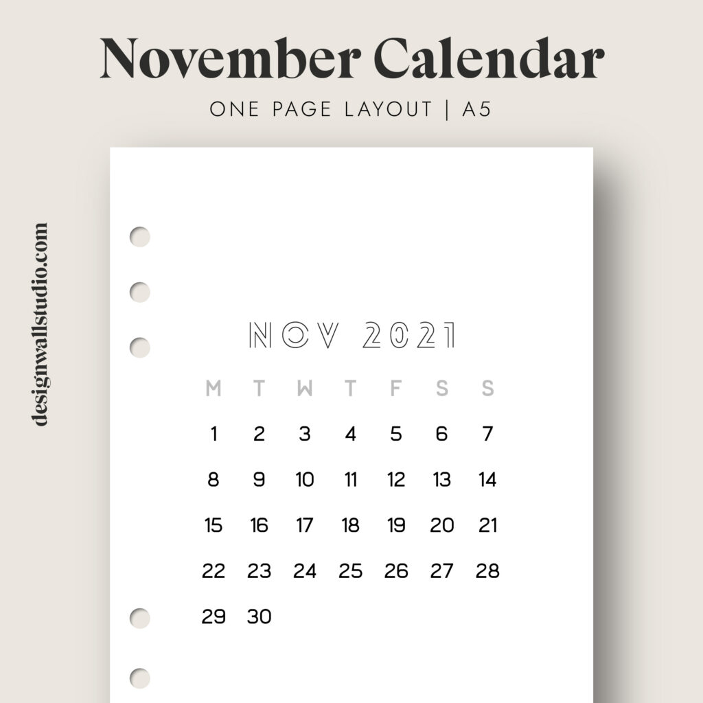 November 2021 Planner Printable Insert (A5) – Free Download | Two Page ...