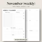 November 2021 Planner Printable Insert (A5) – Free Download | Two Page ...