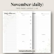 November monthly, weekly and daily planner