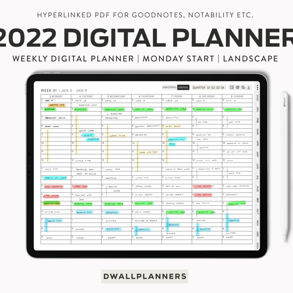 weekly digital planner for 2022