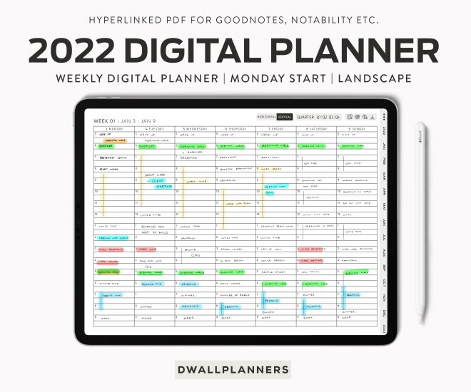 weekly digital planner for 2022