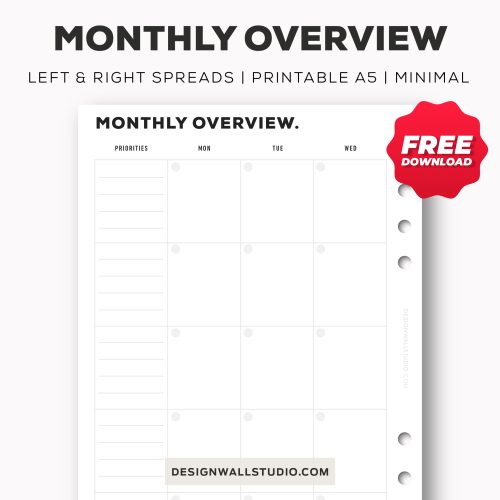 monthly over printable
