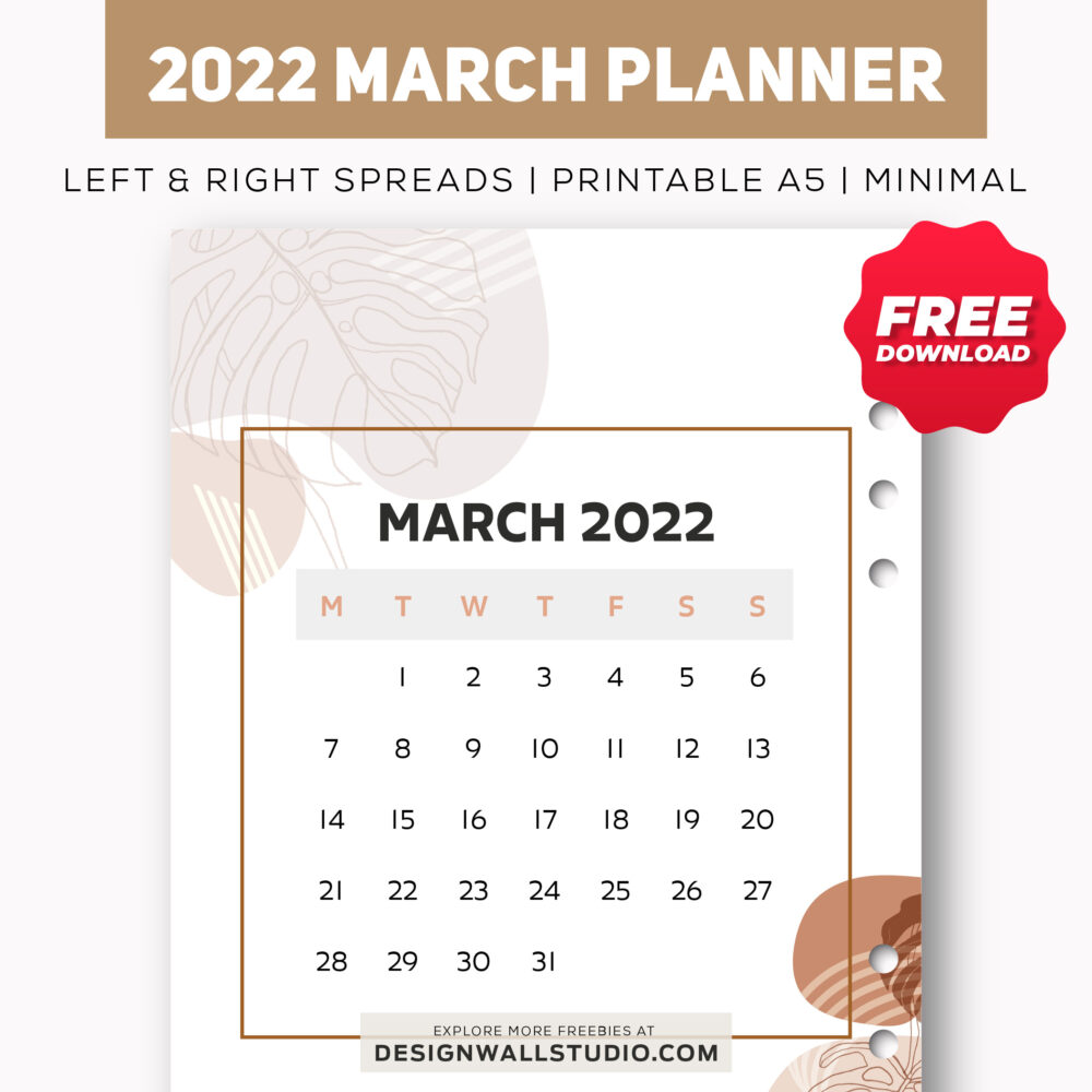 2022 March planner