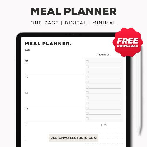 Meal Planner- Printable Insert (A5) & Goodnotes Download – Free PDF ...