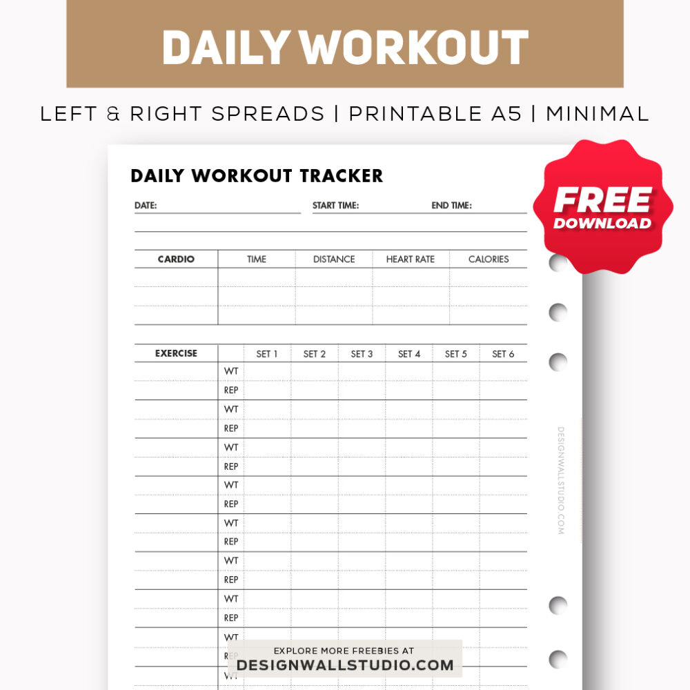 Daily Workout Planner, fitness planner