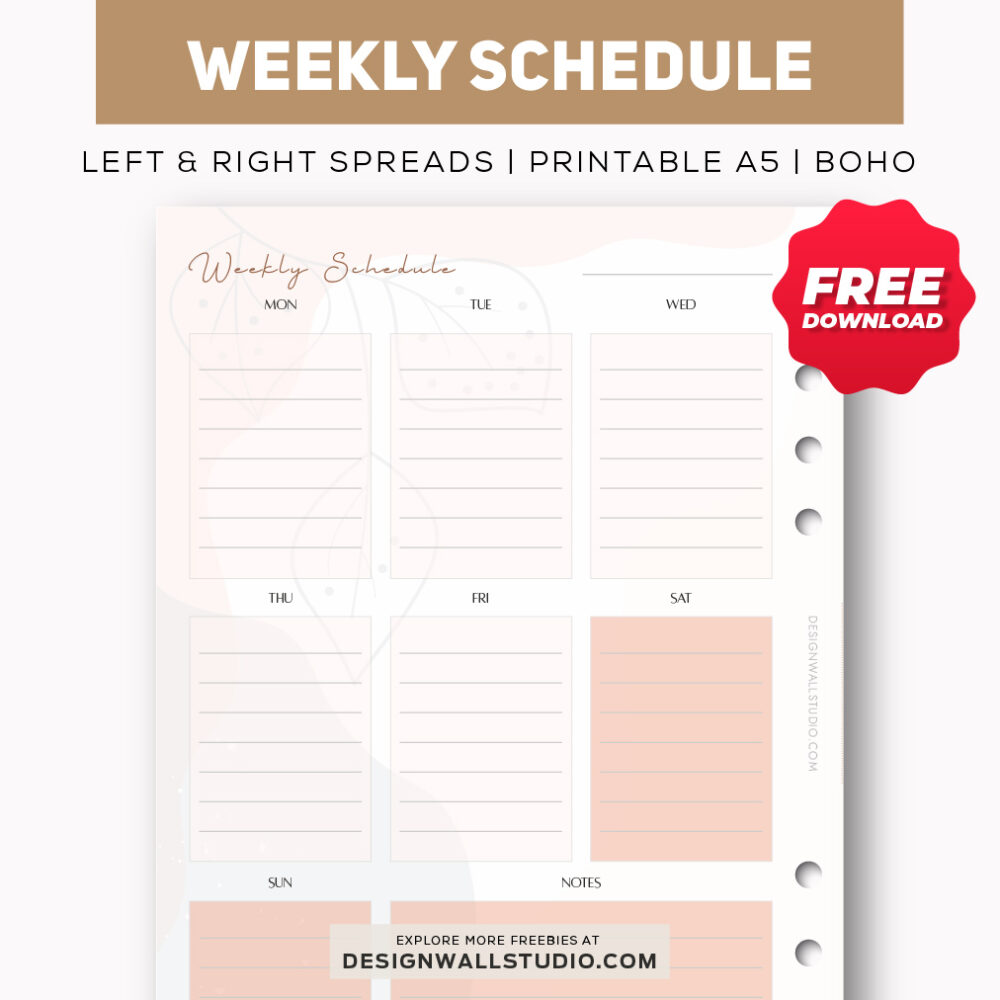 Weekly Schedule weekly planner