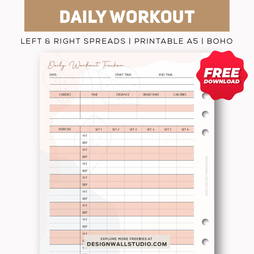 Daily Workout Planner, fitness planner