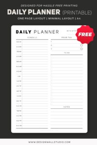 Daily Planner | Printable | A4 | Free Download